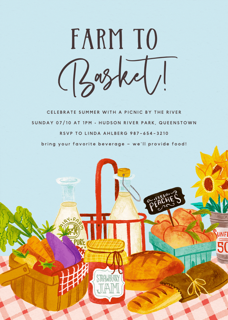 Summer basket - brunch & lunch invitation